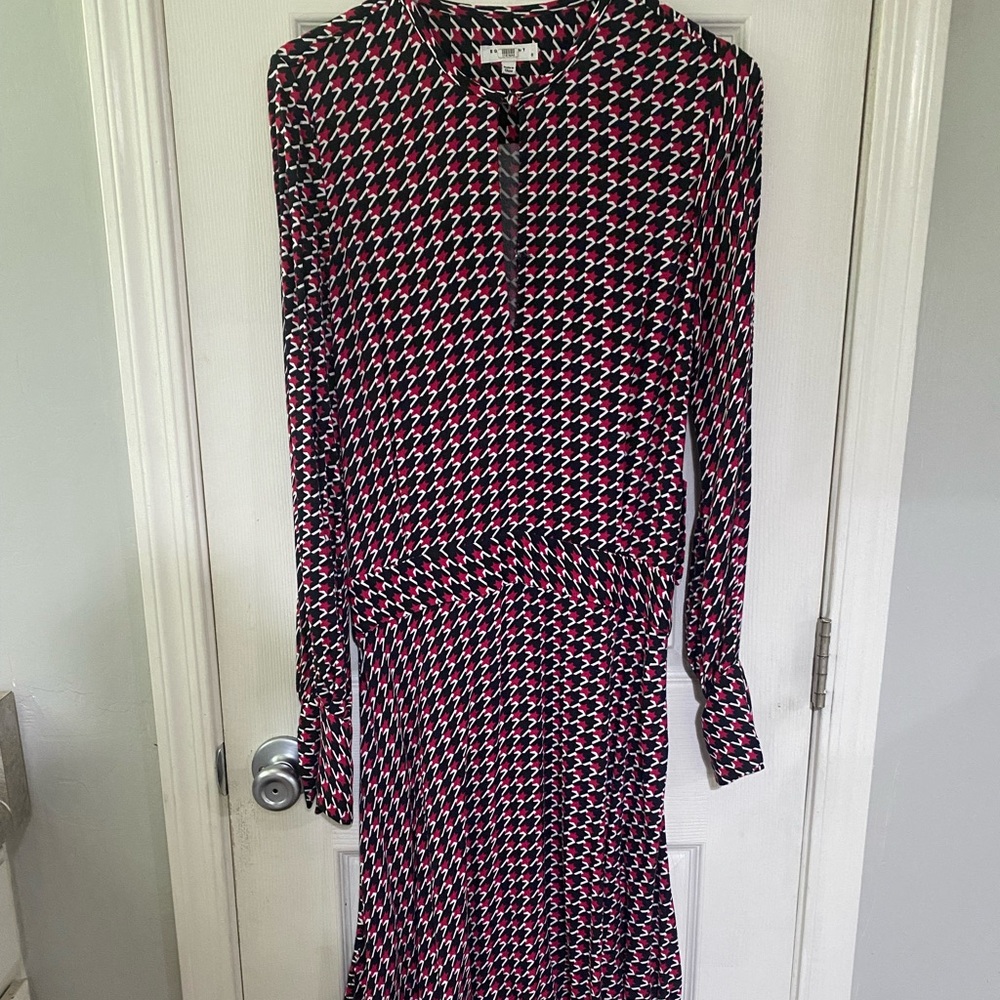 Patterned Equipment long sleeve dress
